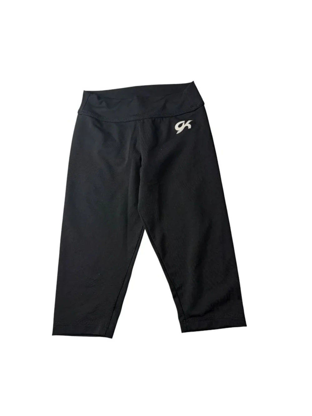 GK Gymnastics Leggings Cropped Black Team Uniform Warm up Leggings